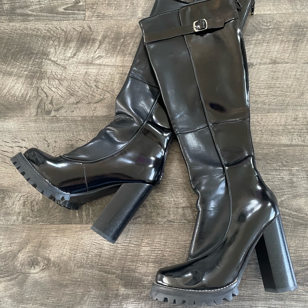 Jeffrey Campbell Avocet Black Knee-High Boots 🔌 - Picture 5 of 14